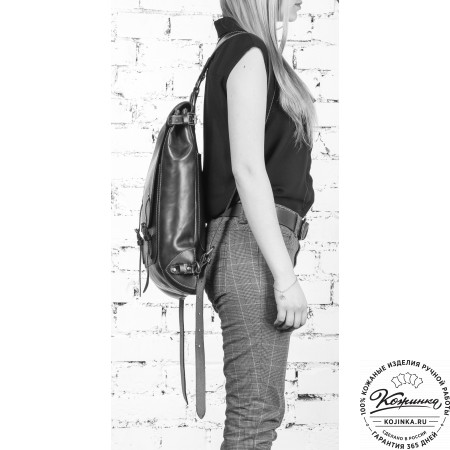 Кожаный рюкзак "Рафаэль" (чёрный)